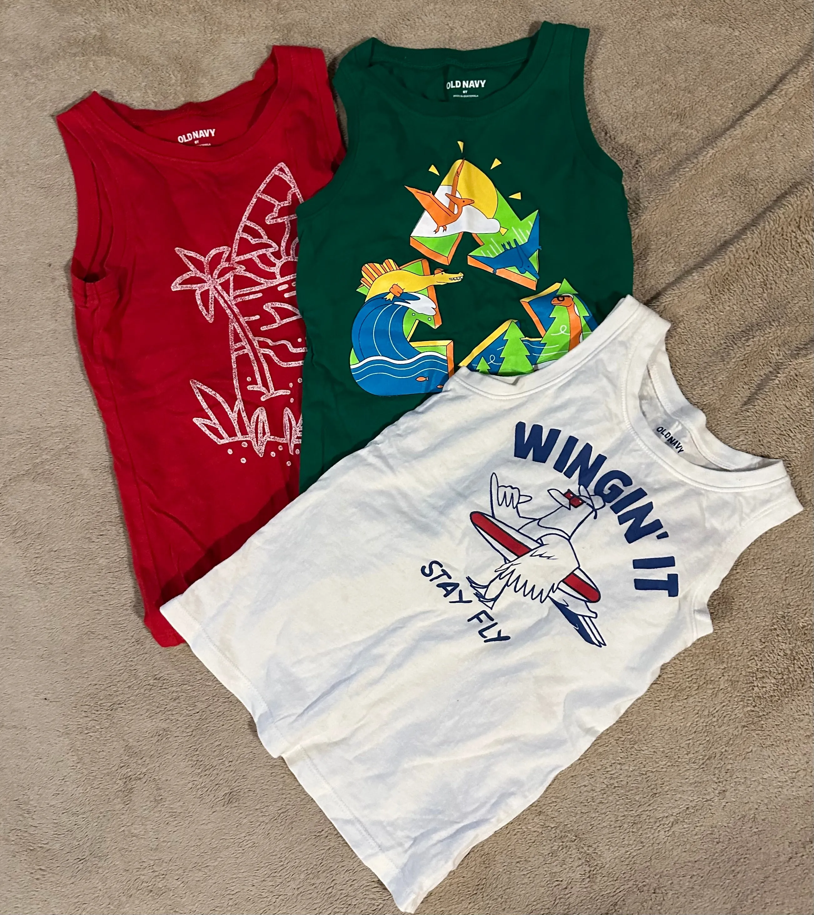 2 old navy tank tops Red, white, green - size Kids Clothing:     6 & 6X