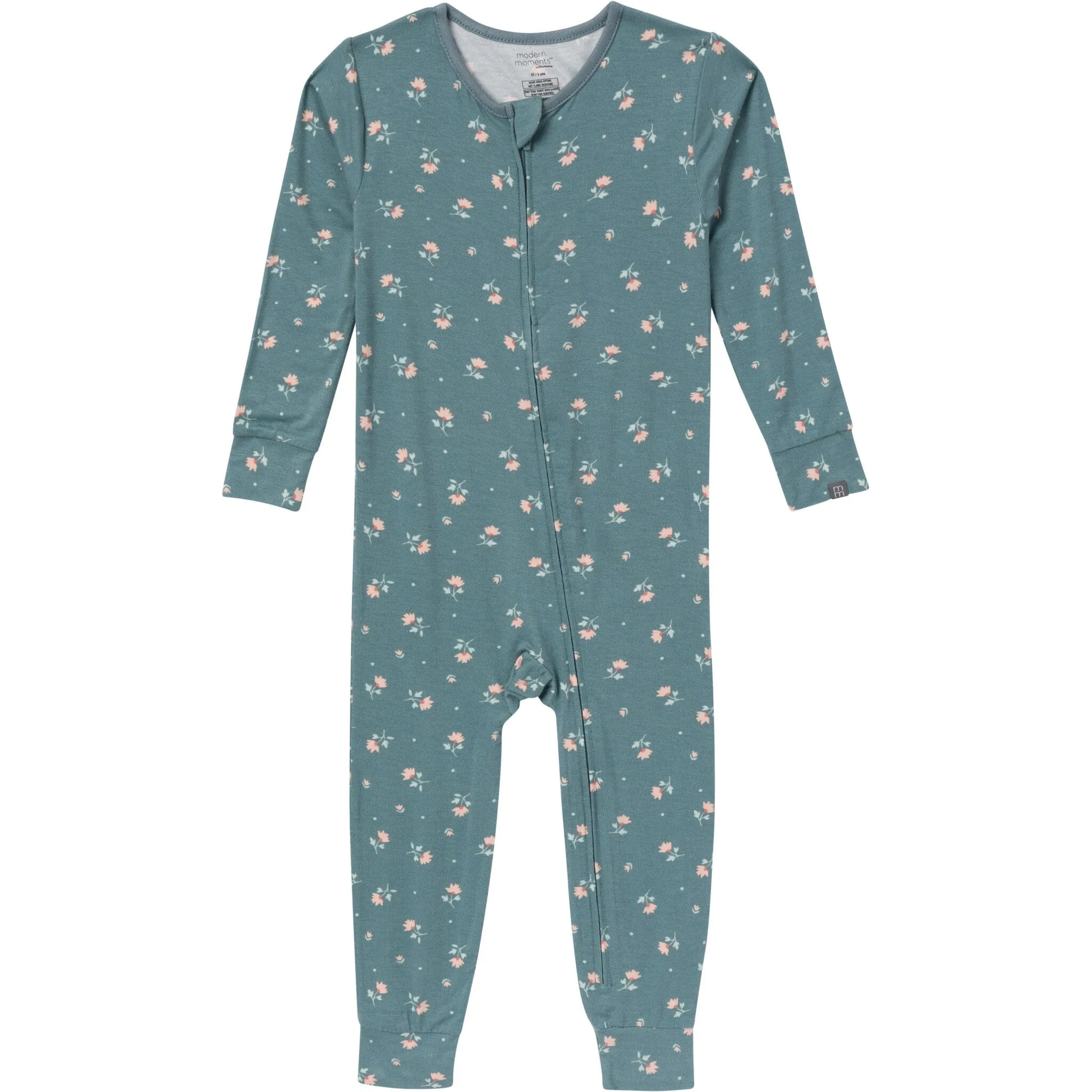 2-Pack Baby & Toddler Girls Teal Rose Snug Fitting Footless Pajamas