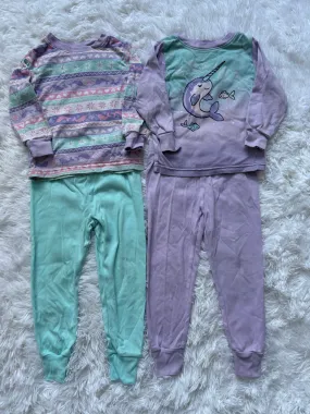 2 pair of 2-piece Kirkland pajamas, size 3T, girls, Kids 3T