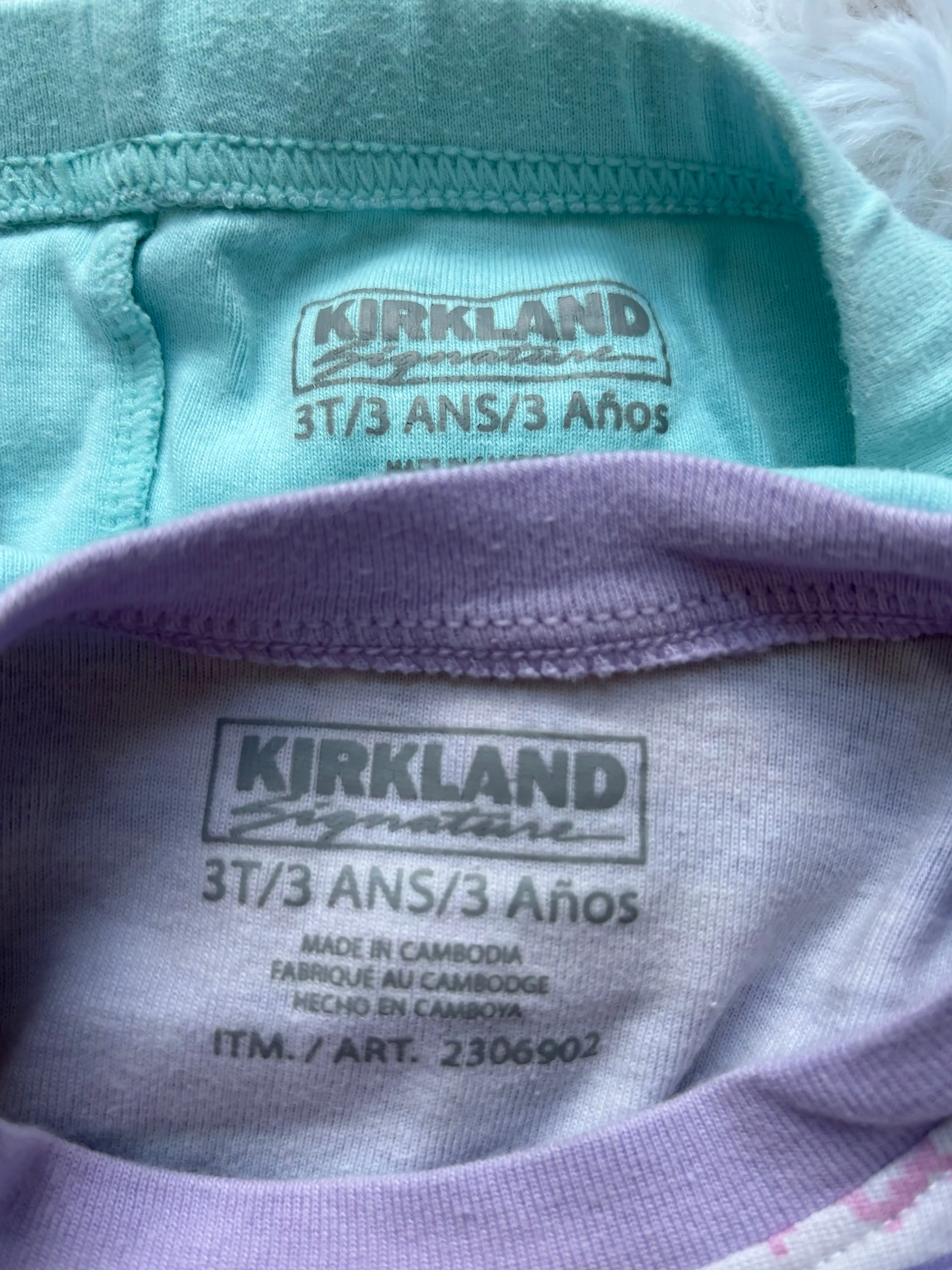 2 pair of 2-piece Kirkland pajamas, size 3T, girls, Kids 3T