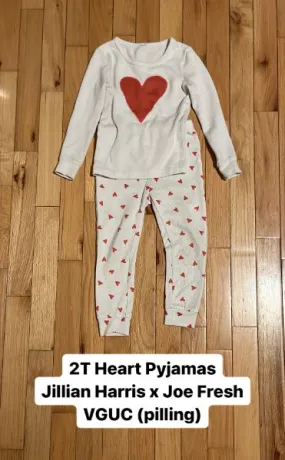 2T Heart Pyjamas, Kids 2T