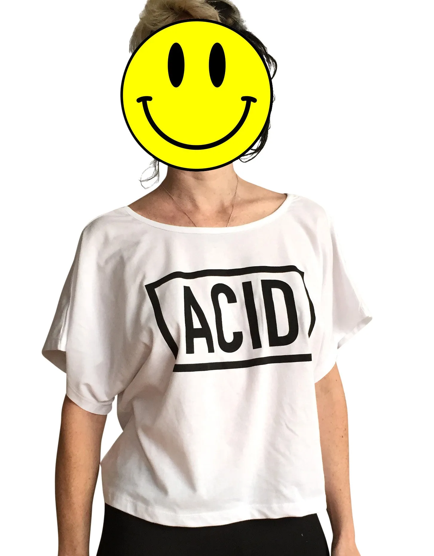 ACID Text Print Crop Top