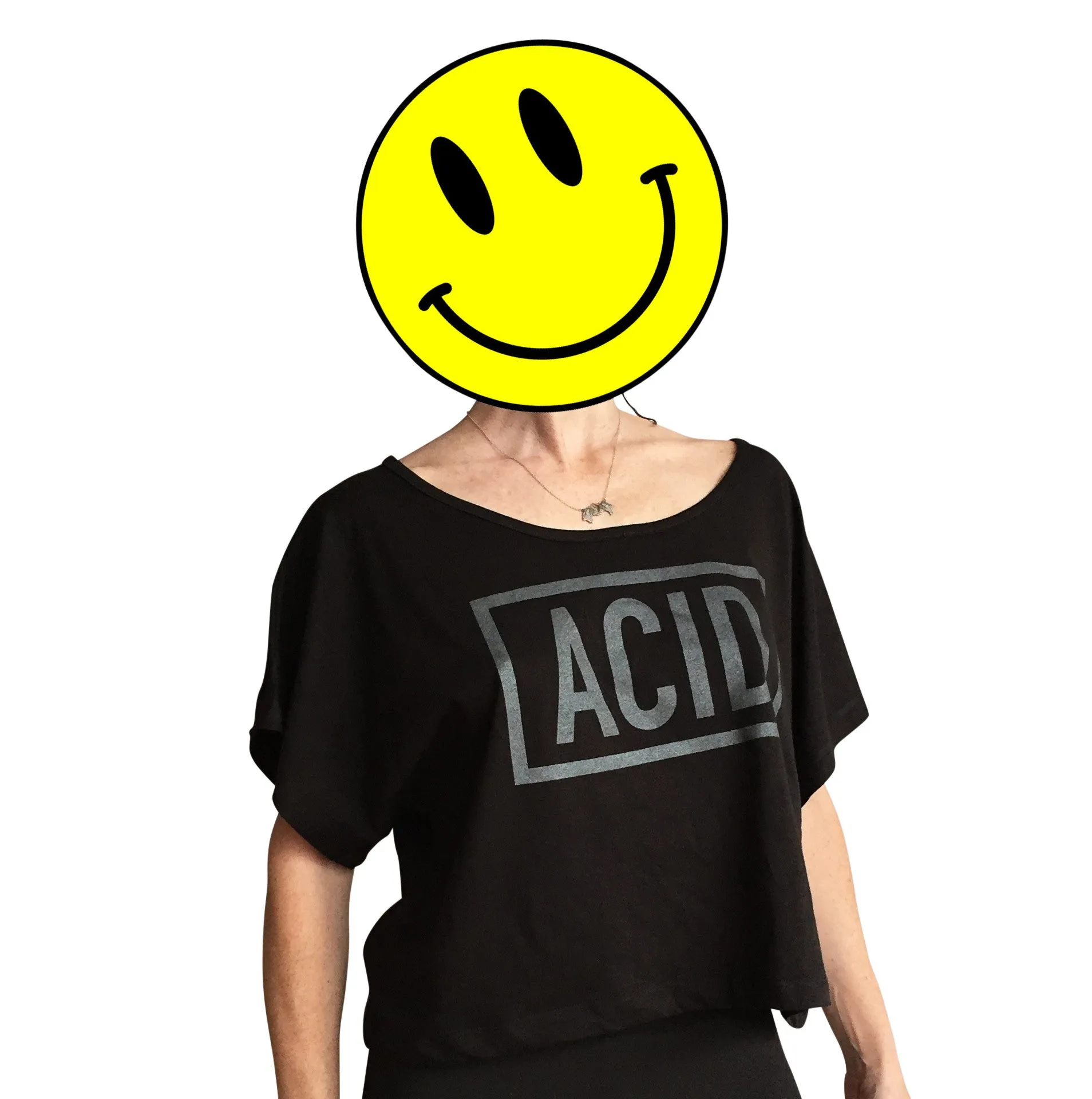 ACID Text Print Crop Top
