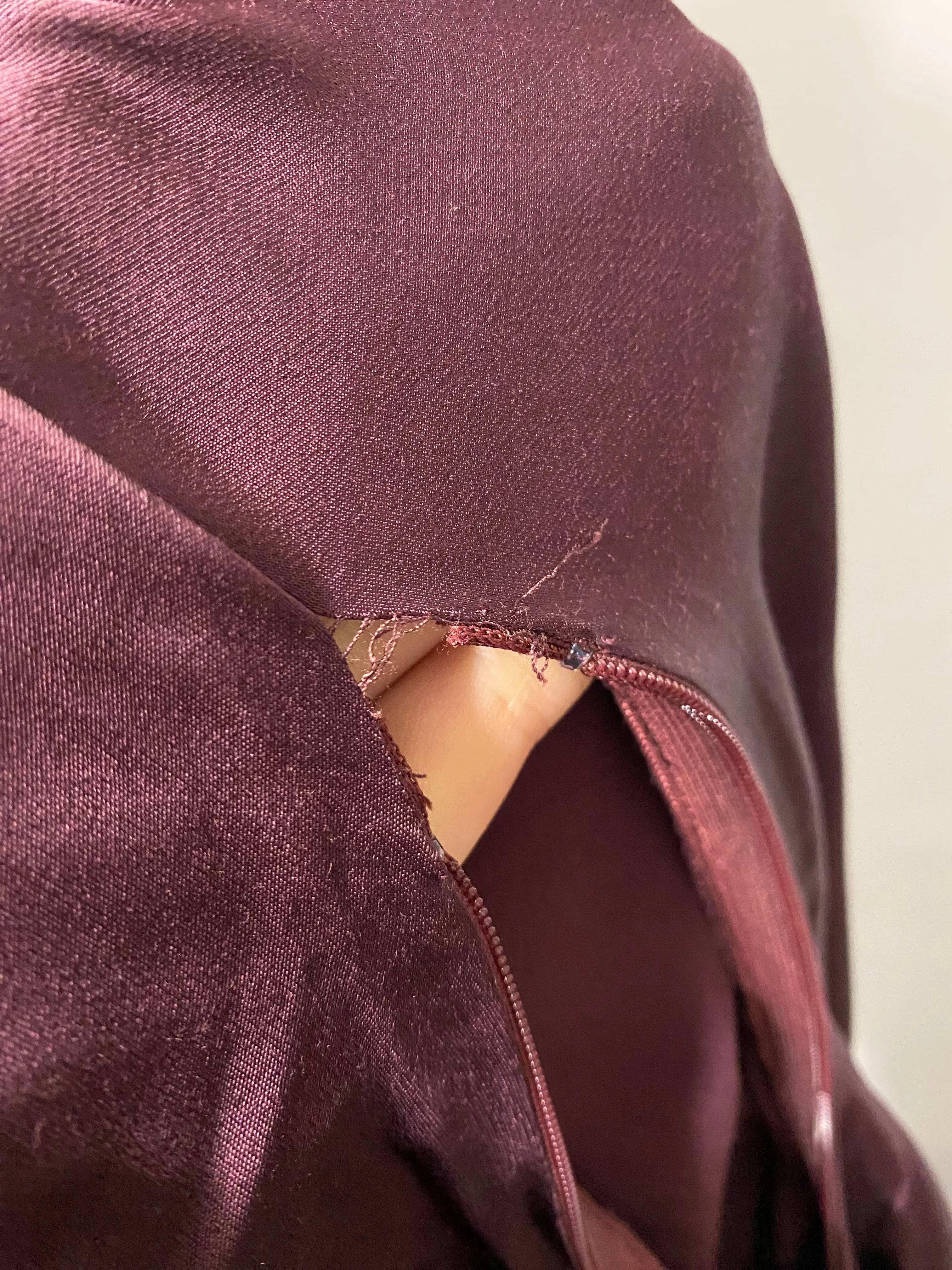 AllSaints Burgundy Satin Midi Dress 10