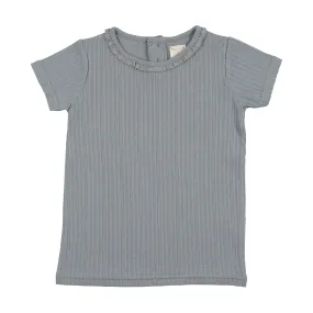 Analogie Pointelle T-Shirt Short Sleeve - Light Blue