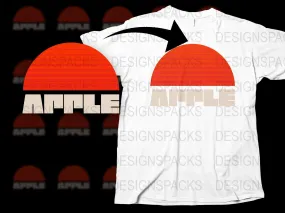 Apple Retro Logo Design Png Digital Download