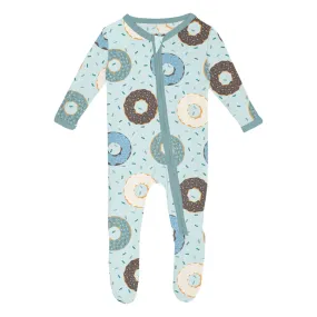Bamboo Footie with 2-Way Zipper - Fresh Air Donuts and Sprinkles