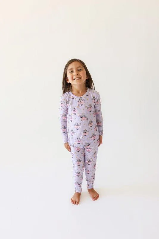 Bamboo Long Sleeve Pajama Set - Philomena (Hippos)