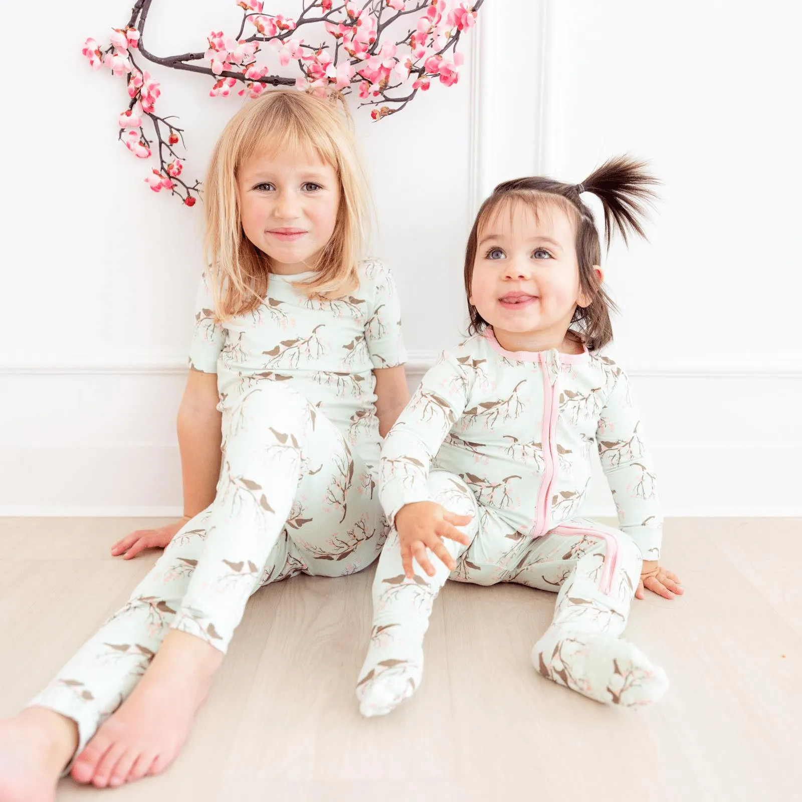 Bamboo Short Sleeve Pajama Set - Fresh Air Bird Branch