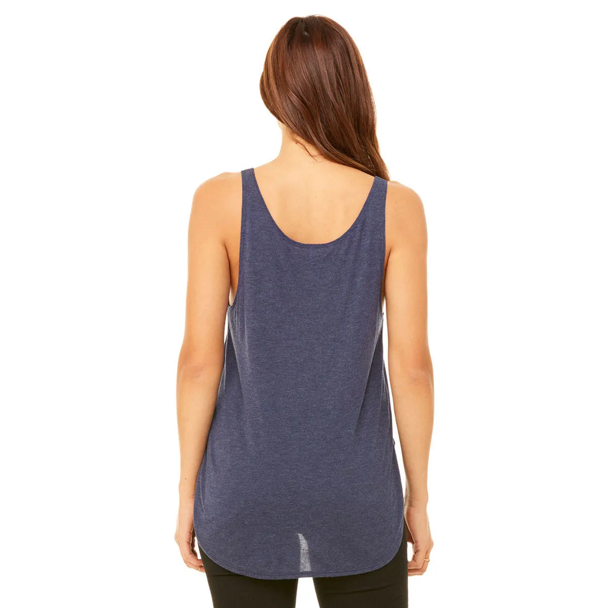 Bella   Canvas Women's Heather Navy Flowy Side Slit Tank