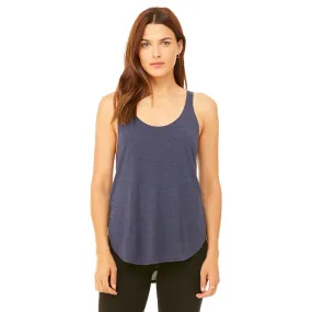 Bella   Canvas Women's Heather Navy Flowy Side Slit Tank