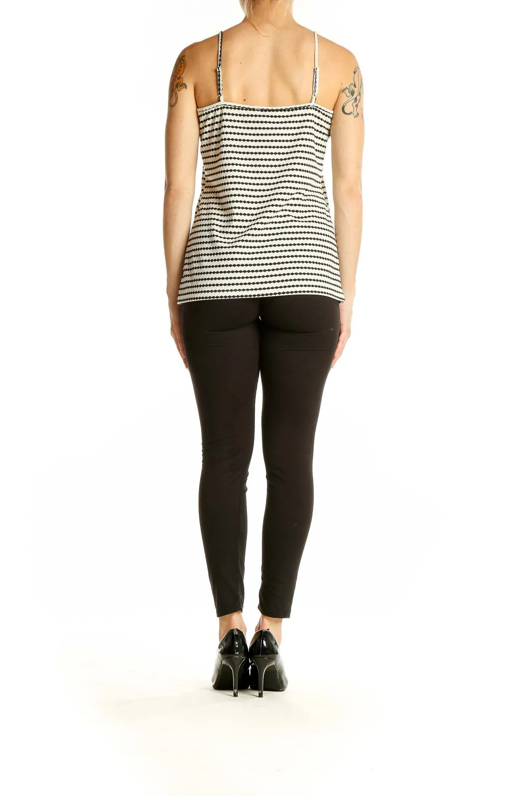 Black and White Striped Camisole Top