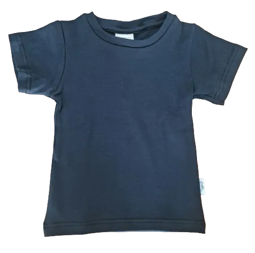 Black | Organic Cotton T-Shirt | Short Sleeve | Size 1 - 5