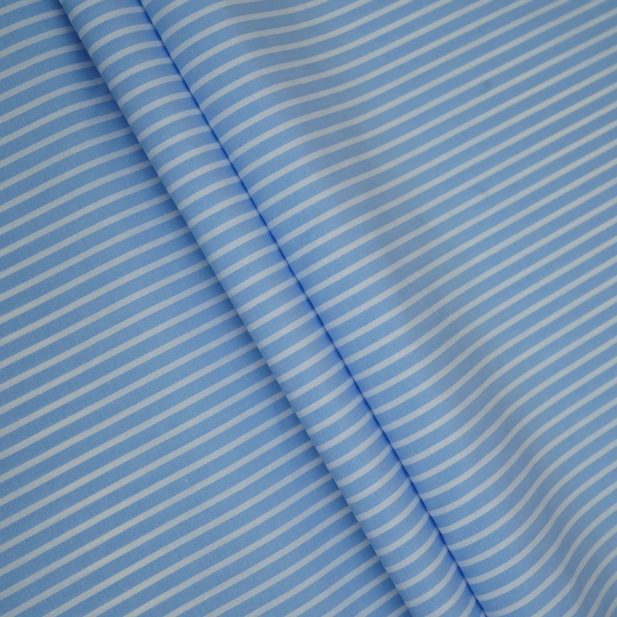 Blue Stripes Print Poplin Fabric LSF-24308