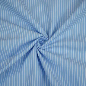 Blue Stripes Print Poplin Fabric LSF-24308