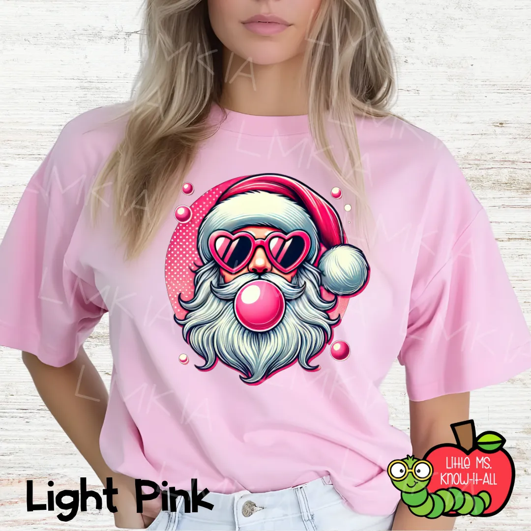Bubblegum Pink Santa T-Shirt