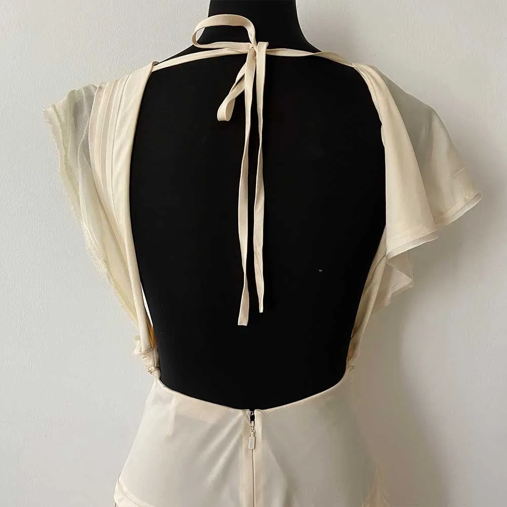 Chloe Ruffle Detail Detail Silk Dress