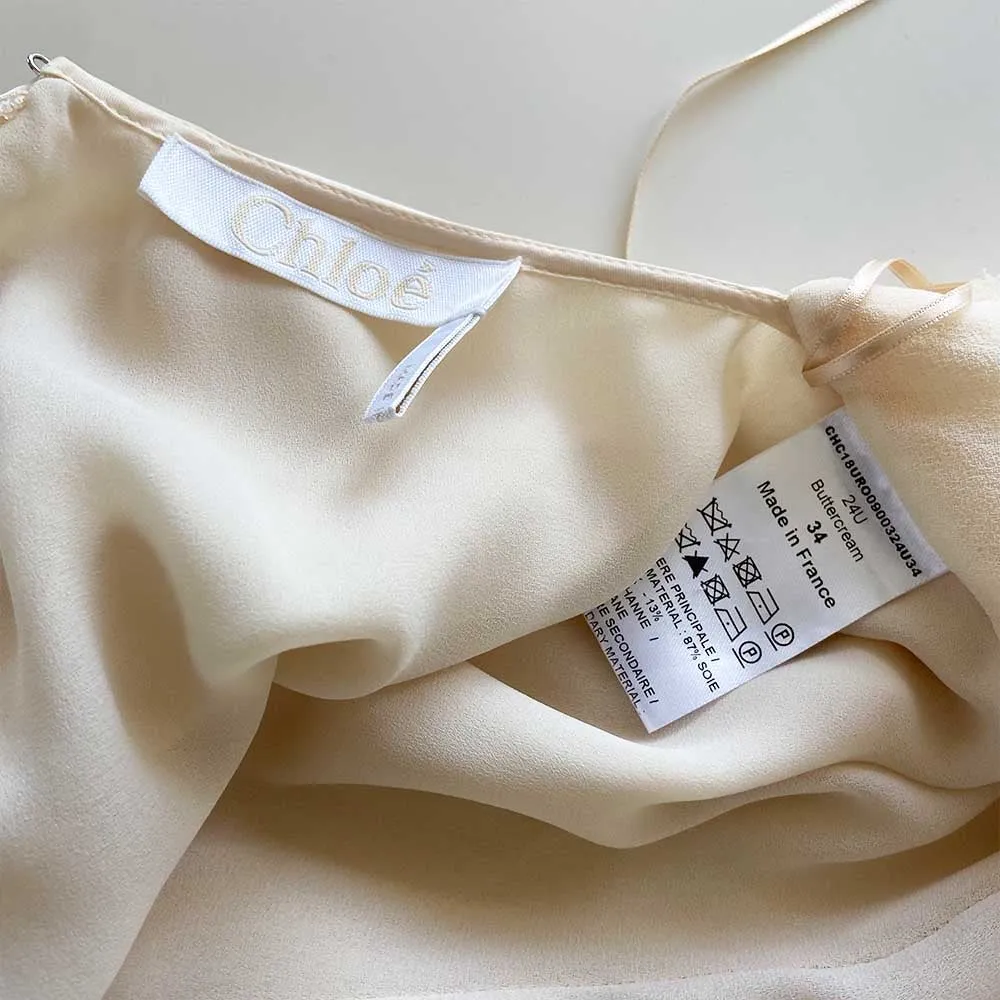 Chloe Ruffle Detail Detail Silk Dress