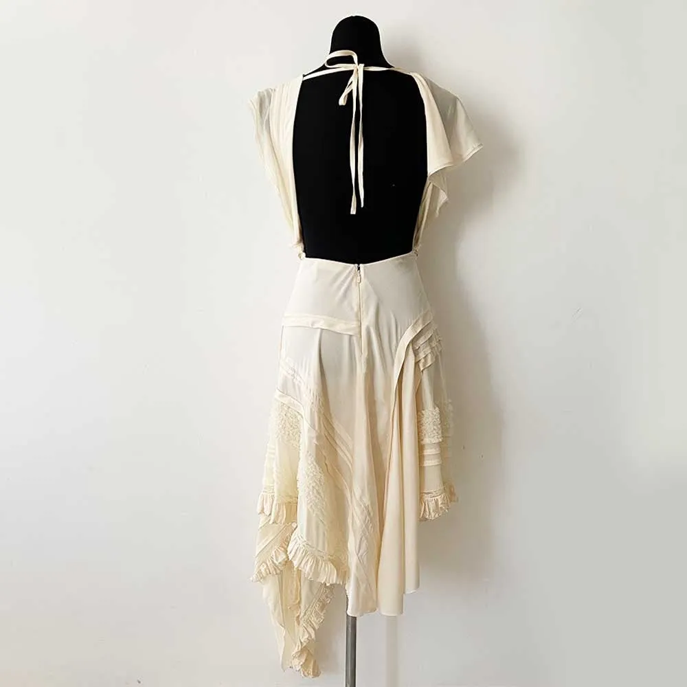 Chloe Ruffle Detail Detail Silk Dress