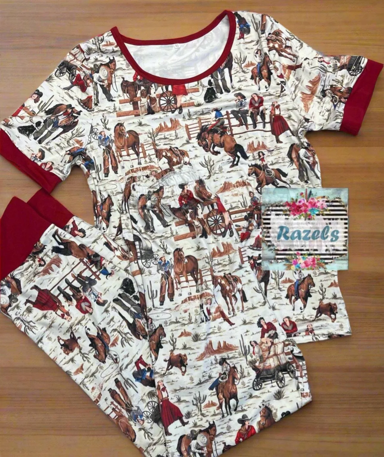 COWGIRL Pajamas – Retro Rodeo Gals Western PJs | Classic Western Print Mom & Me Matching Cowgirl PJs