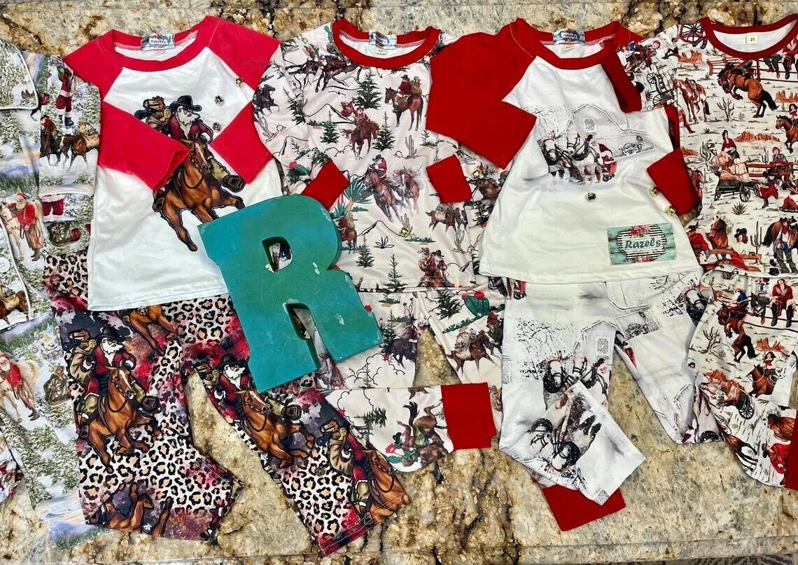 COWGIRL Pajamas – Retro Rodeo Gals Western PJs | Classic Western Print Mom & Me Matching Cowgirl PJs