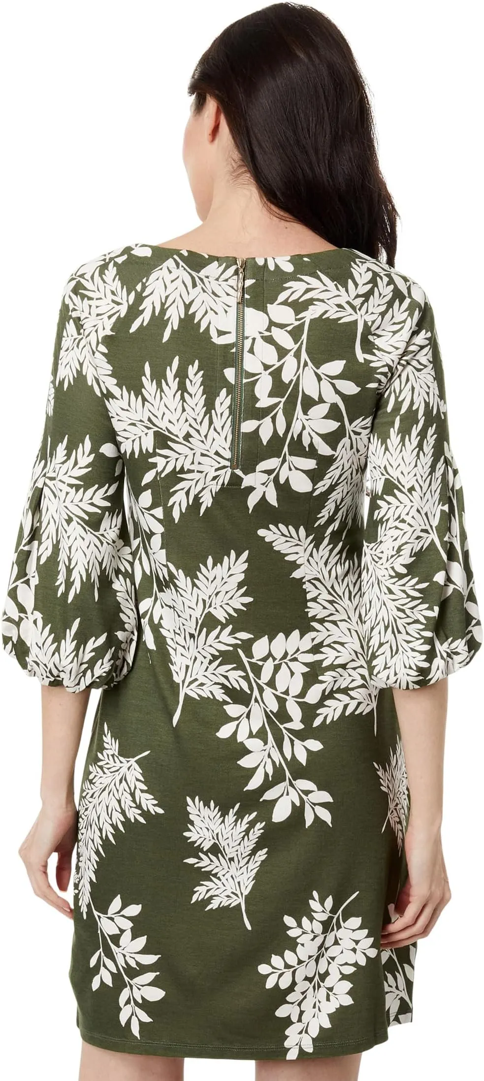 Darcy Whisper Fronds Tommy Bahama Sleeve Dress in Olive Tree