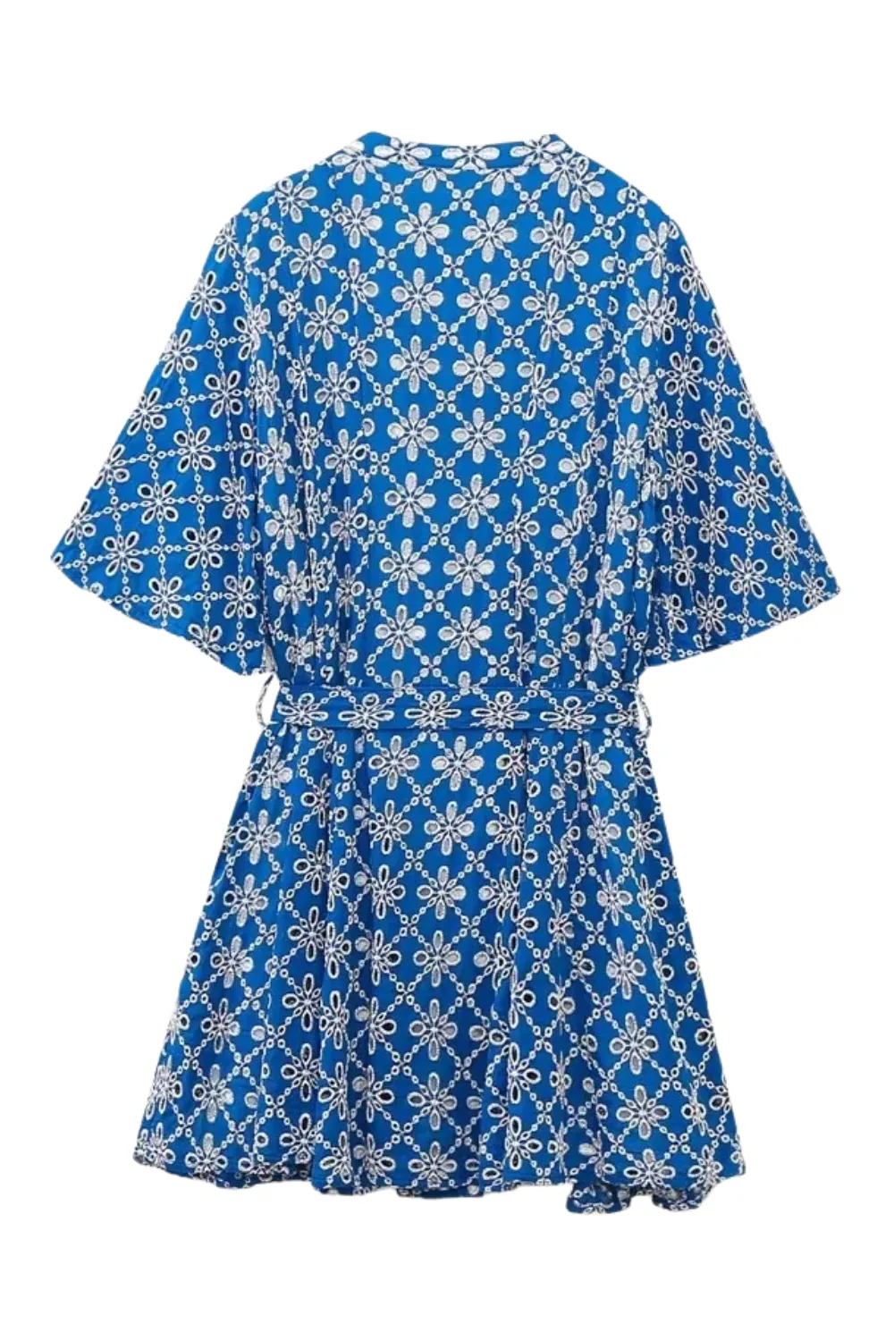 'Denise' V-Neck Embroidery Short Dress