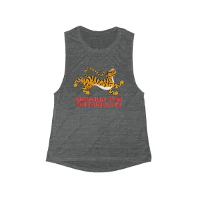 Devour the Patriarchy Women's Tiger Flowy Scoop Muscle Tank