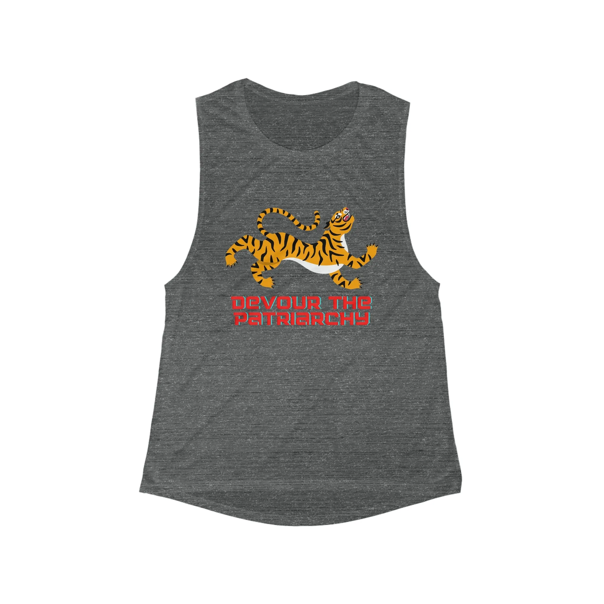 Devour the Patriarchy Women's Tiger Flowy Scoop Muscle Tank