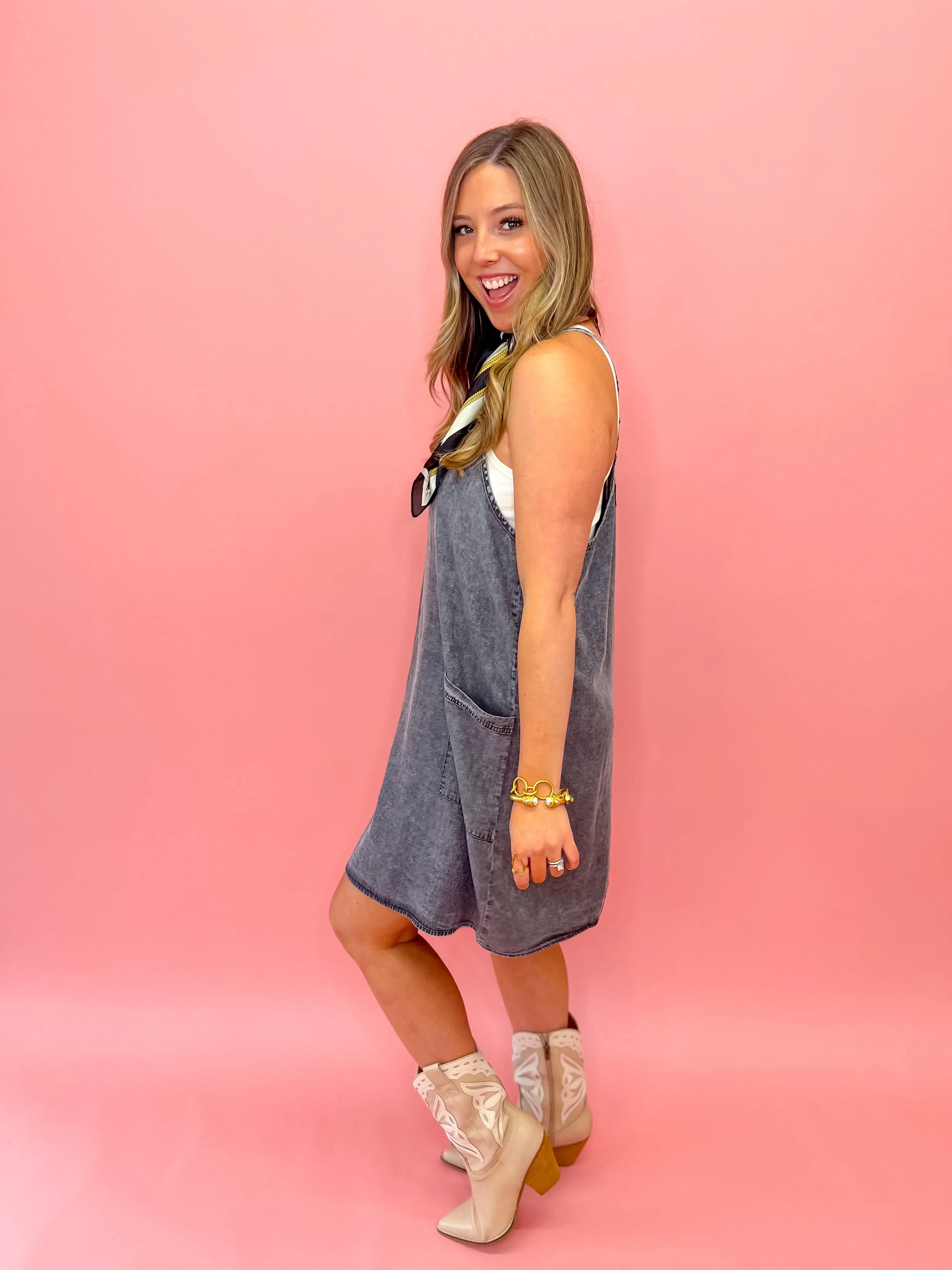Effortless Chic Tank Dress - Acid Black