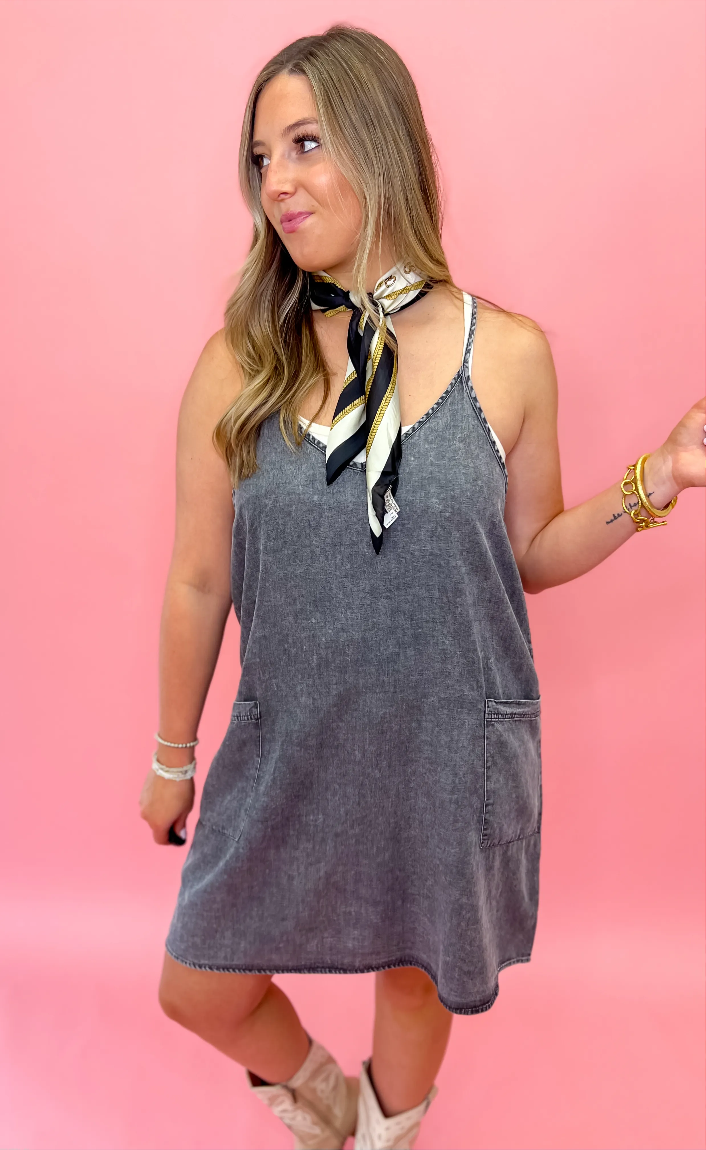Effortless Chic Tank Dress - Acid Black