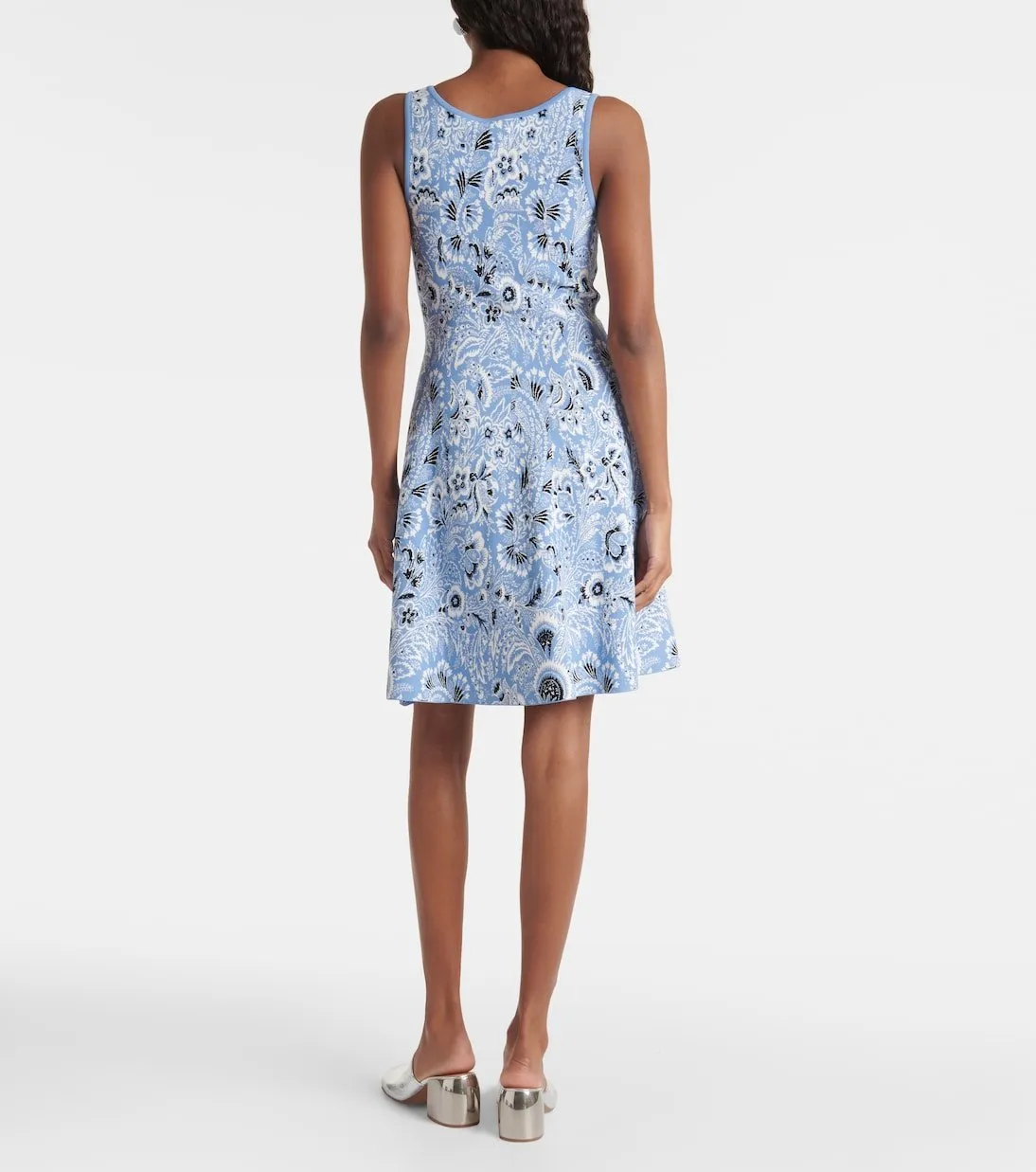 Etro paisley jacquard mini dress, blue