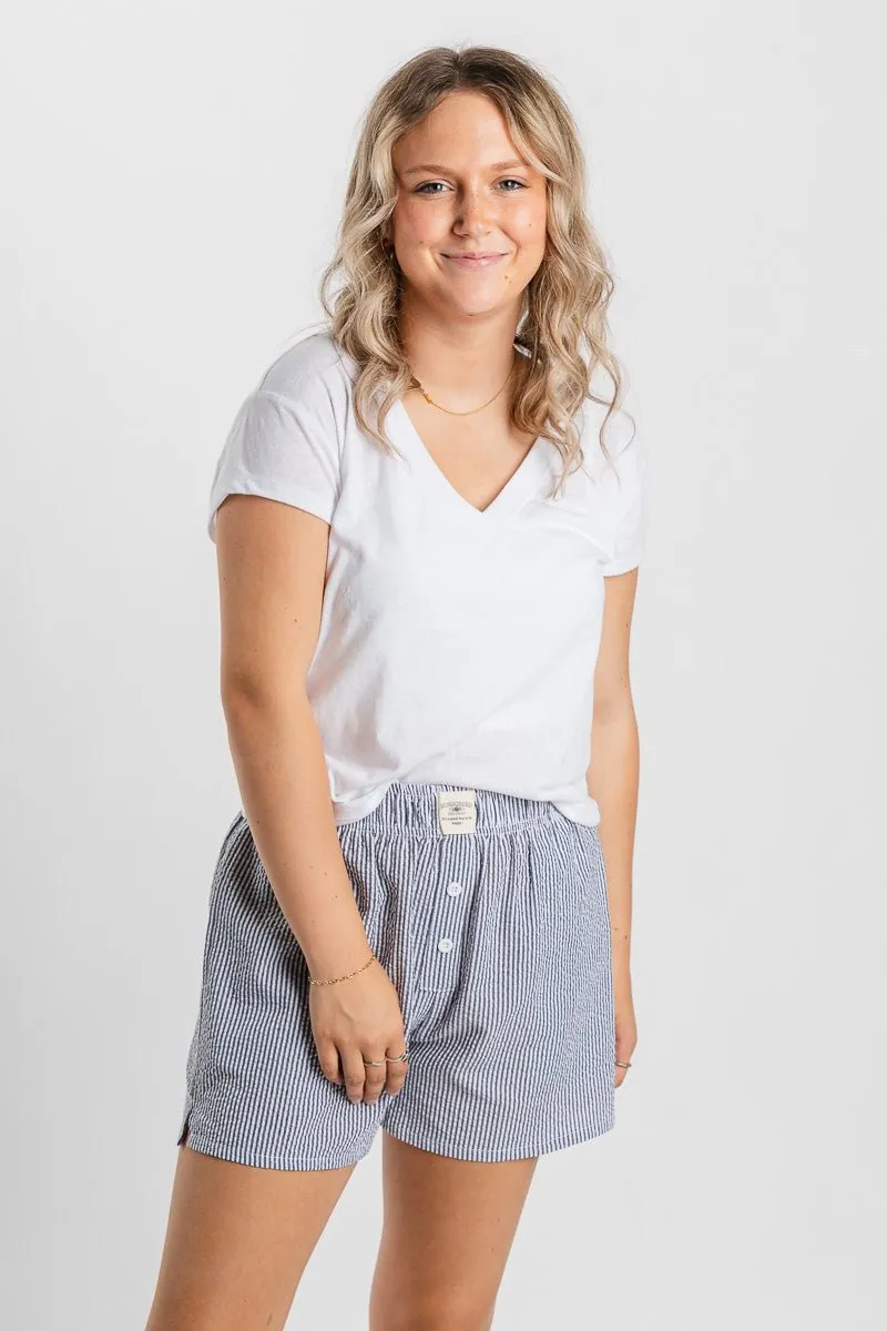 Everyday seersucker boxer shorts black
