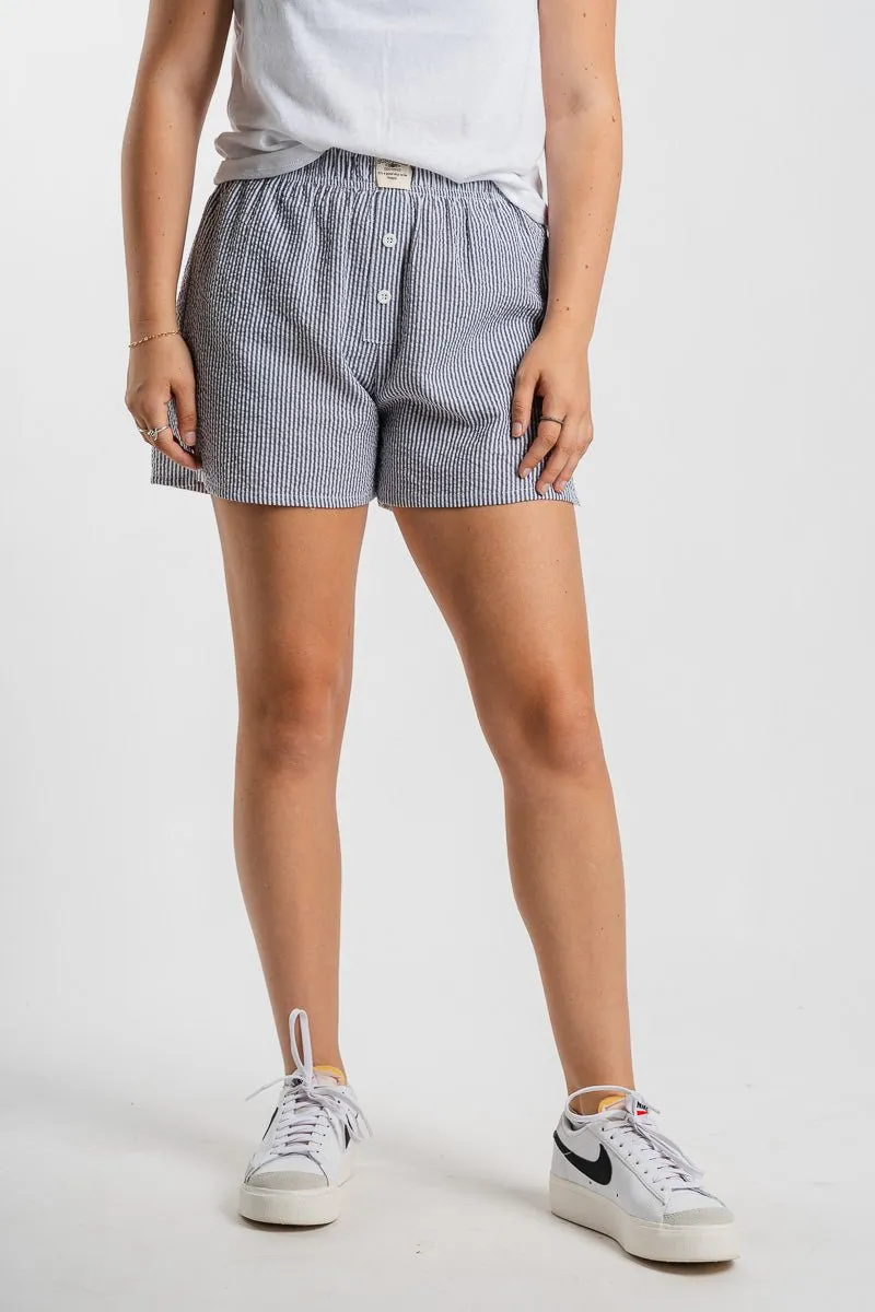 Everyday seersucker boxer shorts black