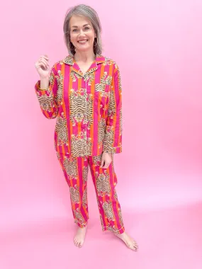 Eye of The Tiger Pajama Set - Pink