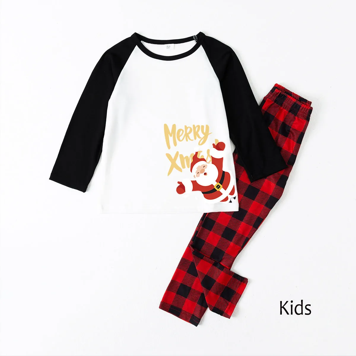 Family Parent-Child Merry Christmas Santa Patterned Pajamas Sets