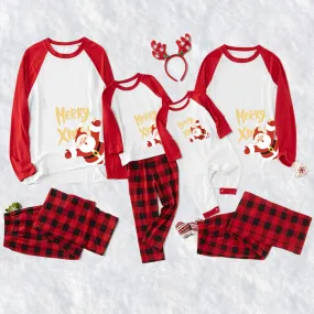 Family Parent-Child Merry Christmas Santa Patterned Pajamas Sets