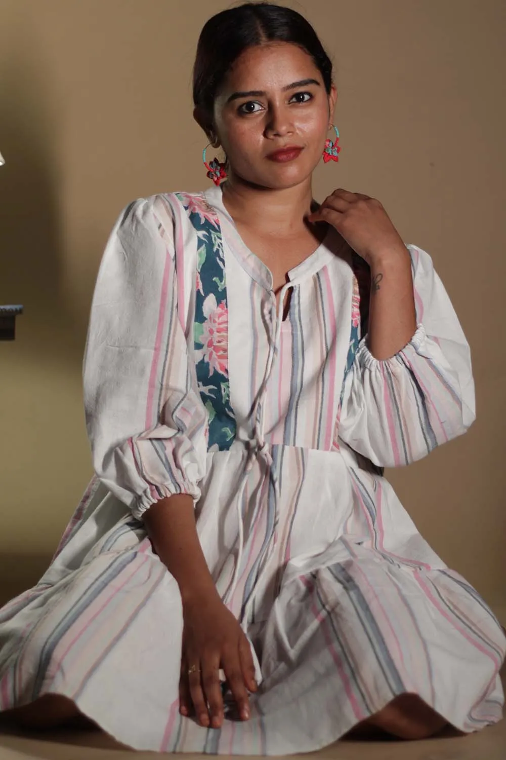 Gypsy | Short Dress | Fuschia Stripes