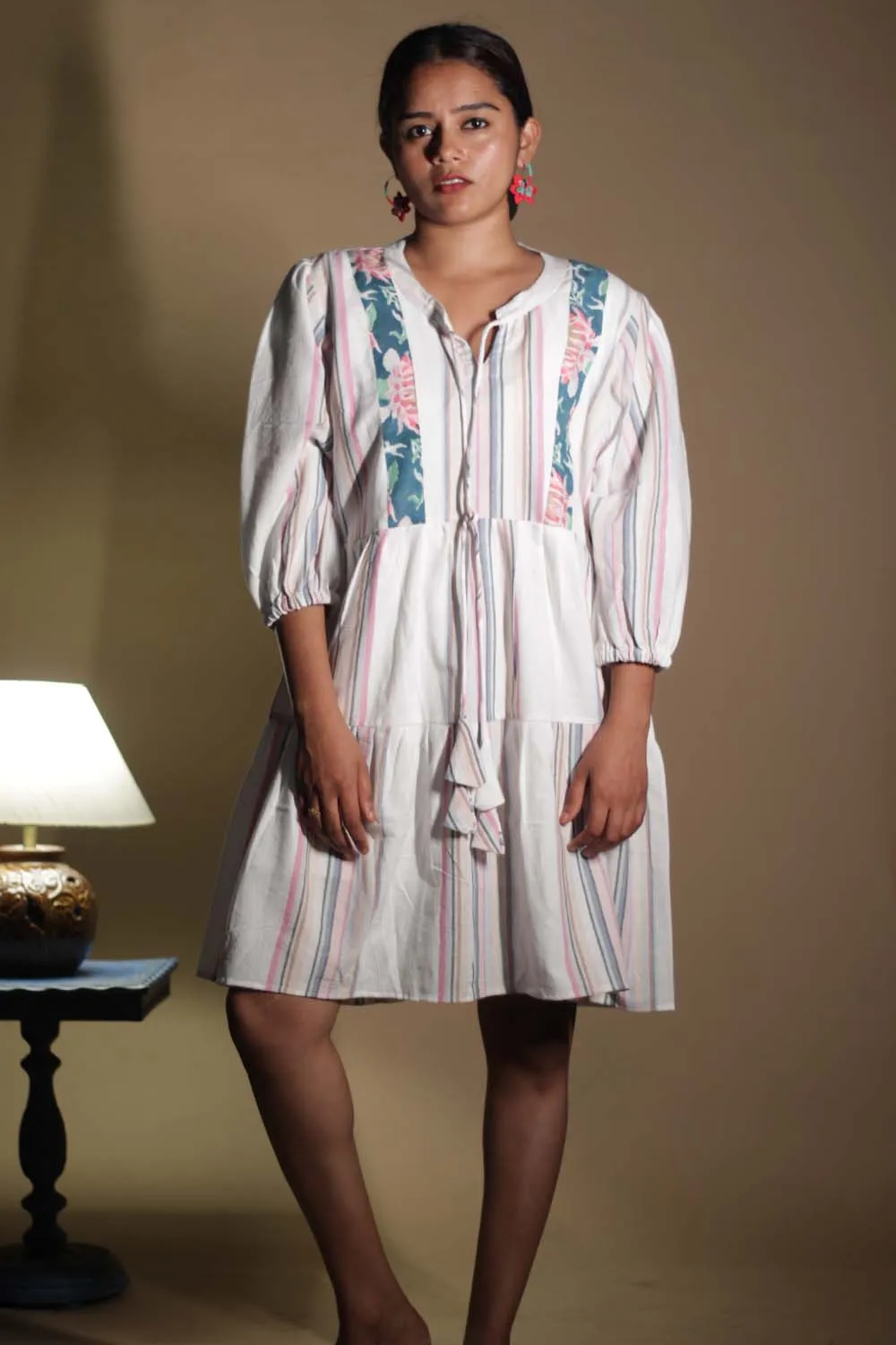 Gypsy | Short Dress | Fuschia Stripes