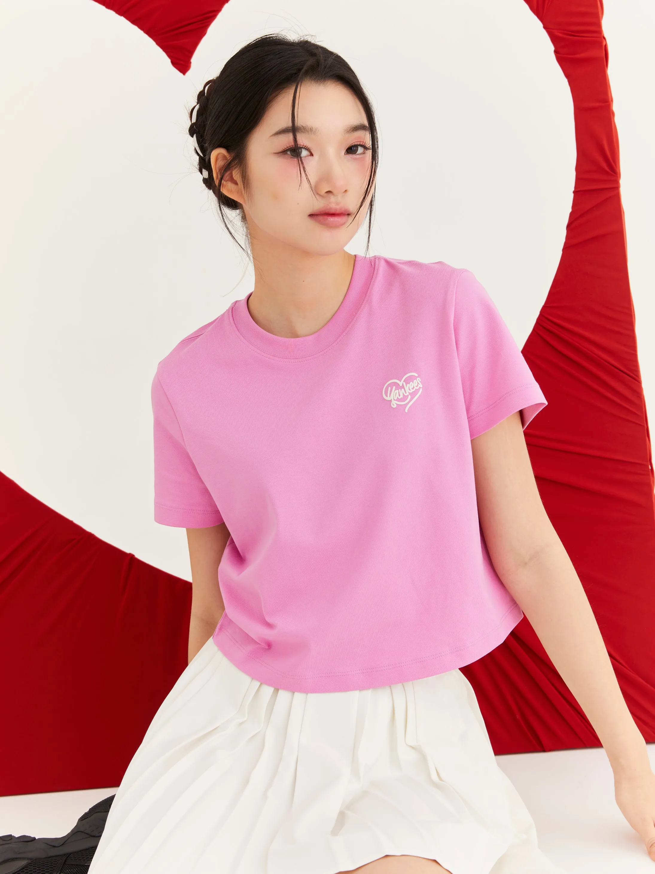 Heart New York Yankees Crop T-Shirts