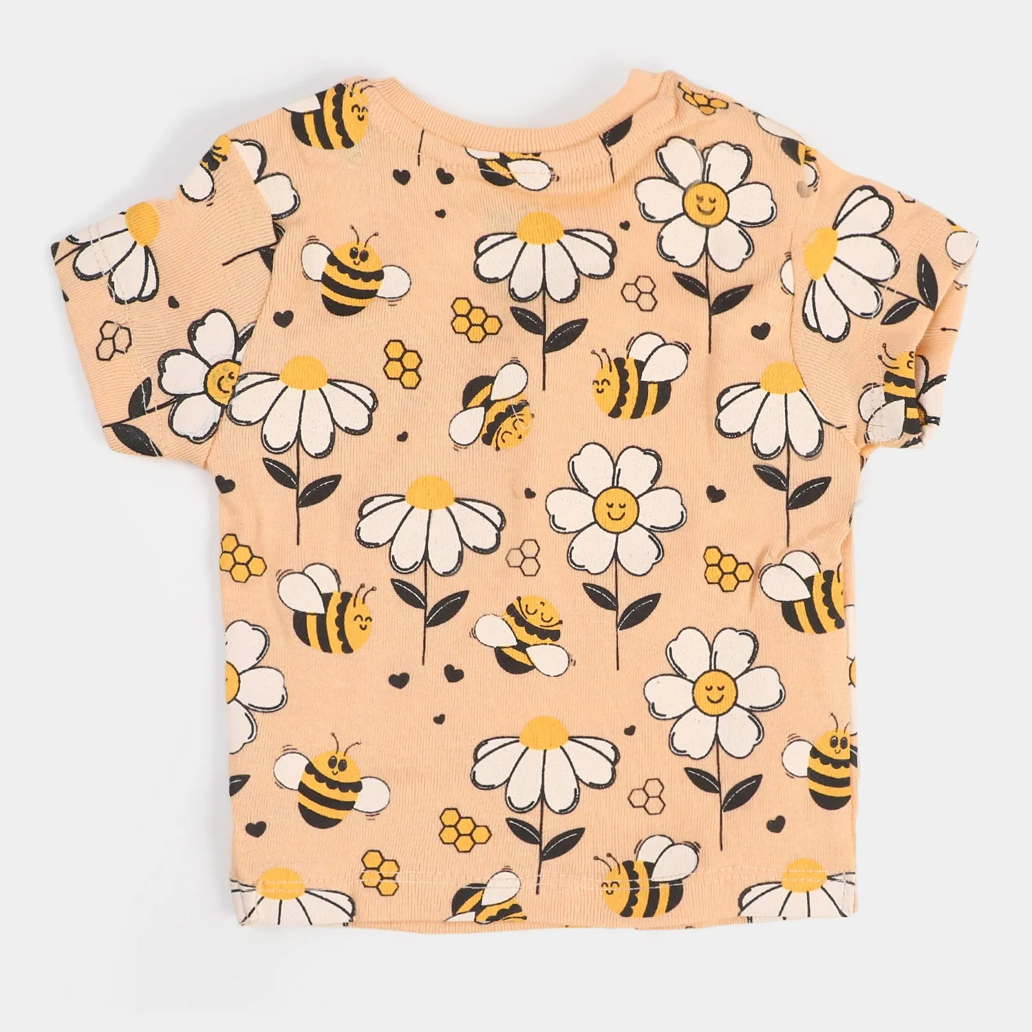 Infant Girls T-Shirt 3Pcs Be Happy - Multi