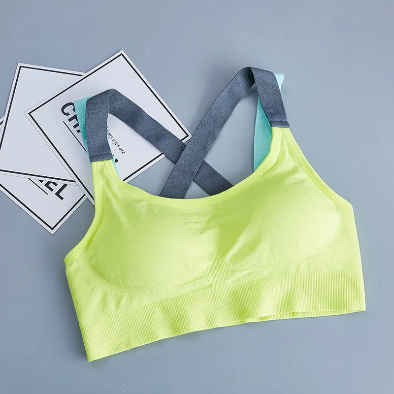 Jogging Bra Color Block Underwear Tank Tops