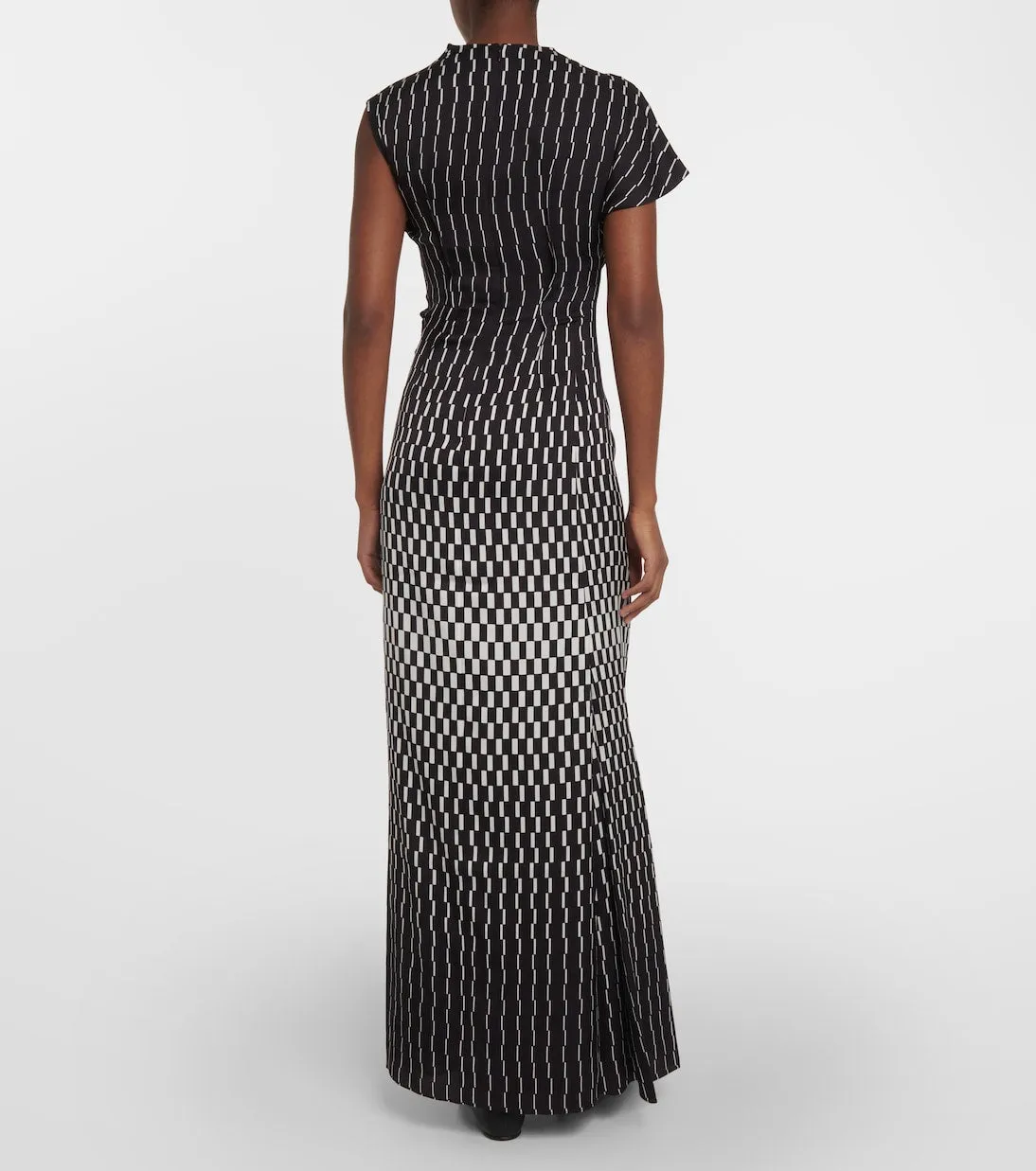 June Tove Printed Silk Blend Maxi Dress, Black
