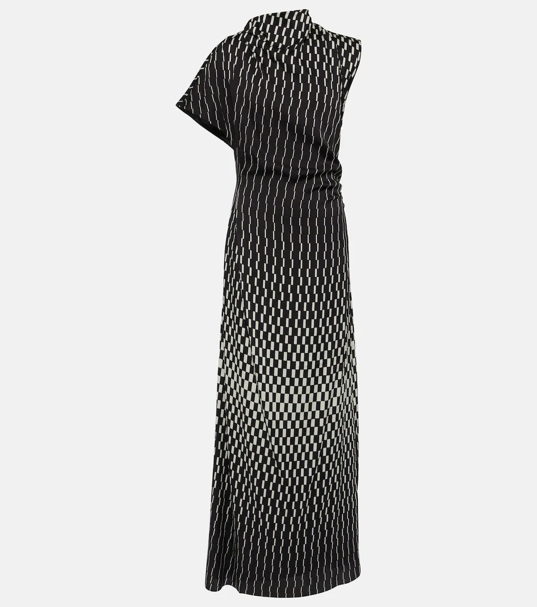 June Tove Printed Silk Blend Maxi Dress, Black
