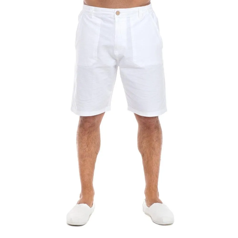JUST NATURE Men's Jn Men Linen Shorts - White