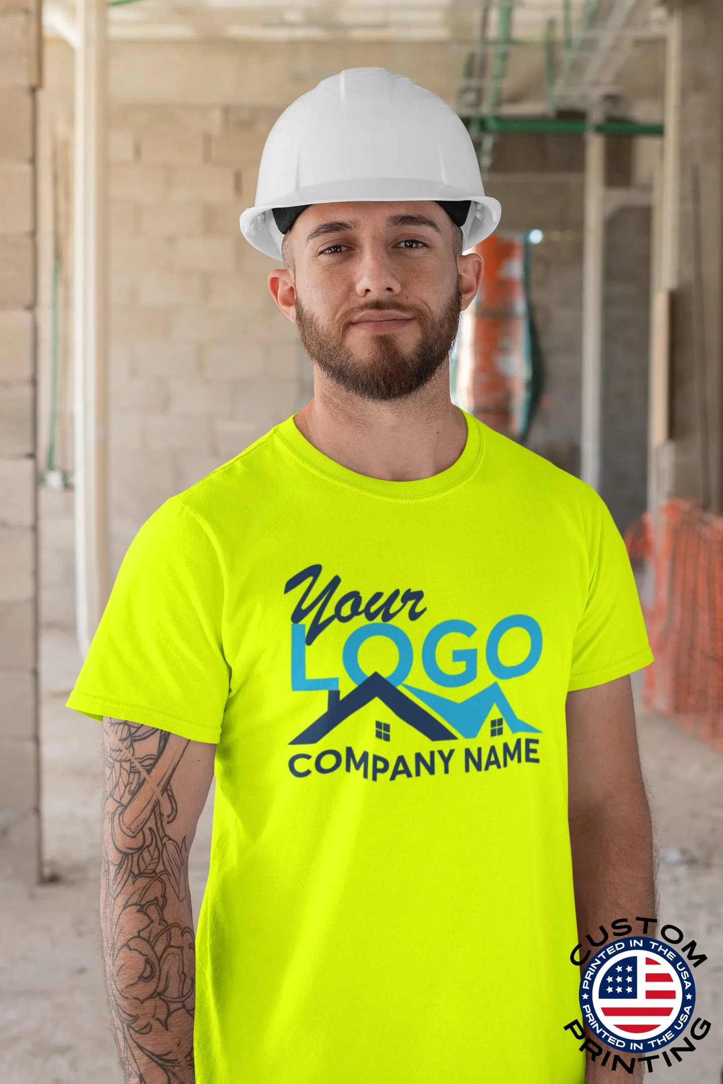 Kolossus Customizable High Visibility Short Sleeve Work Shirts for Men. Personalized t Shirts with Logo, Photo or Text …