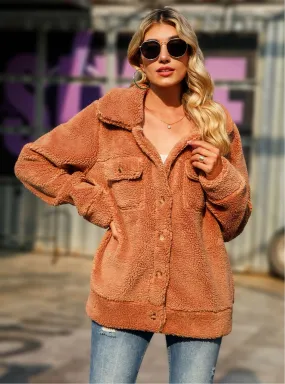 Long Sleeve Lapel Loose Double-sided Cashmere Coat