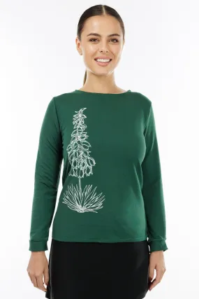 Long Sleeved Hunter Green Yucca Top