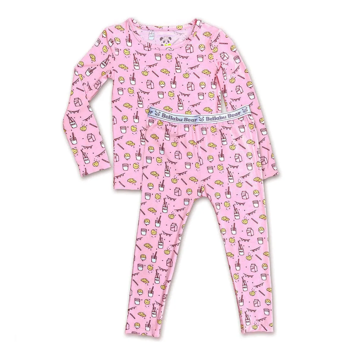 Milk & Cookies Pink Bamboo Kids Pajamas