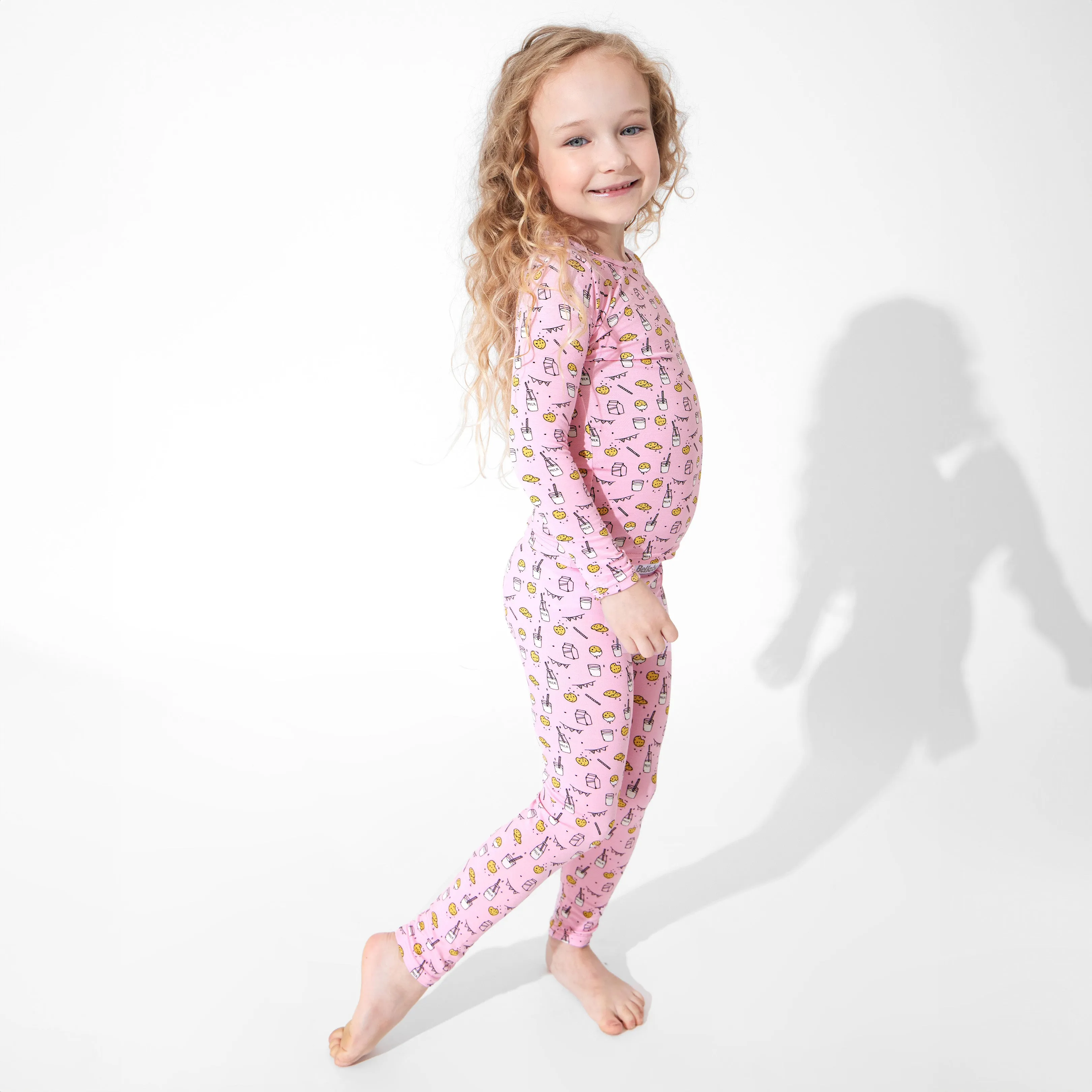 Milk & Cookies Pink Bamboo Kids Pajamas